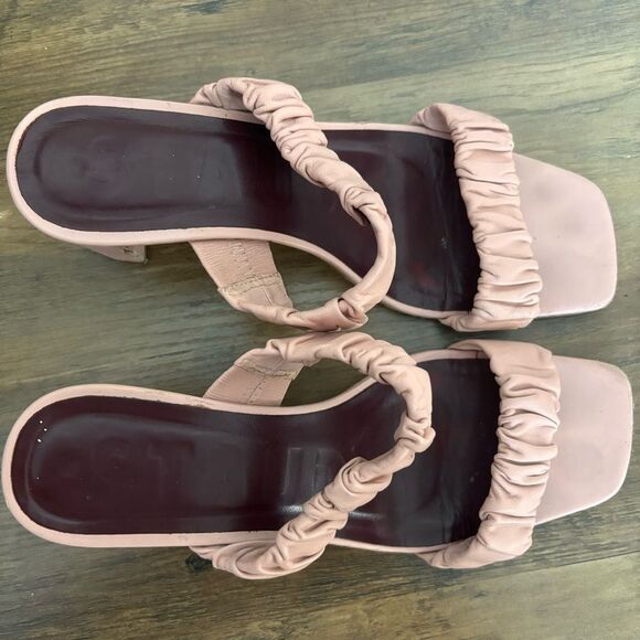 Staud Dark Blush Frankie Ruched Heels/ Mule - Picture 9 of 13